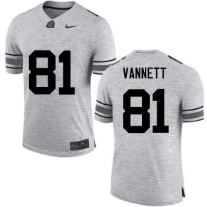 Men's Ohio State Buckeyes #81 Nick Vannett Gray Nike NCAA College Football Jersey Outlet FKD8244BB